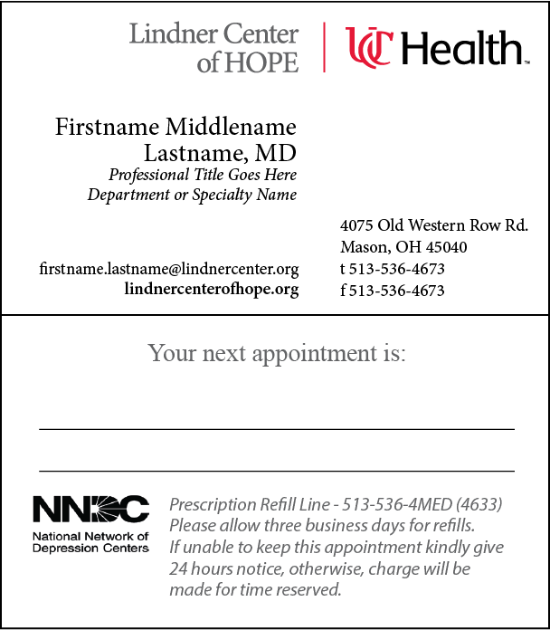 LCOH appointment card